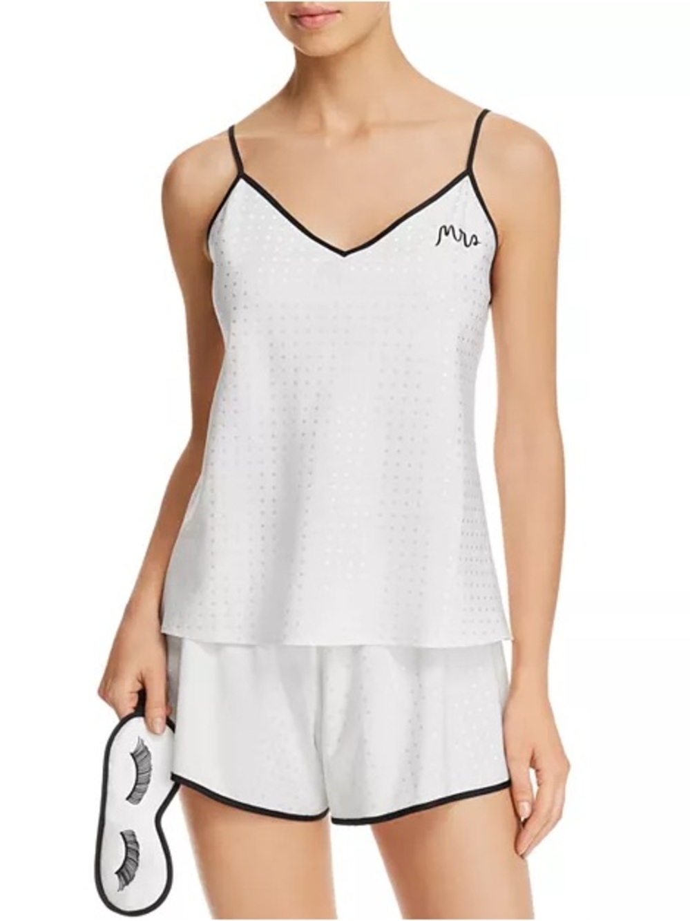 Kate Spade New York “Mrs.” Embroidered Satin Bridal Cami Top White Swiss Dot XS